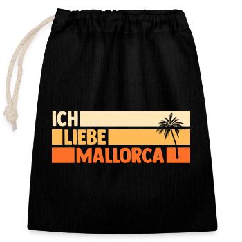 Party Urlaub Mallorca - Verschließbarer Geschenkbeutel aus Baumwolle (25x30cm) - Schwarz - Vorne