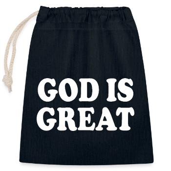 god is great - Verschließbarer Geschenkbeutel aus Baumwolle (25x30cm) - Navy - Vorne