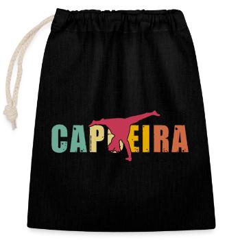 Capoeira - Verschließbarer Geschenkbeutel aus Baumwolle (25x30cm) - Schwarz - Vorne