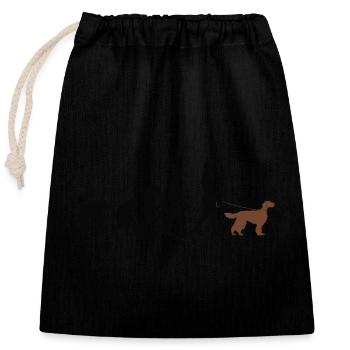 Setter irlandais - Sac cadeau en coton avec cordon (25 x 30 cm) - noir - Devant