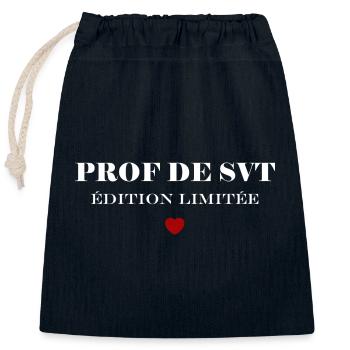 Professeur de svt - Sac cadeau en coton avec cordon (25 x 30 cm) - bleu marine - Devant