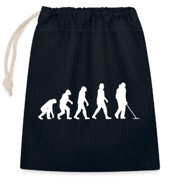 Evolution du détecteur de métaux - Sac cadeau en coton avec cordon (25 x 30 cm) - bleu marine - Devant