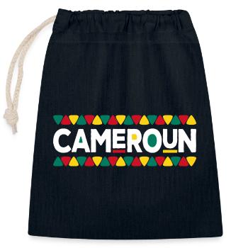 Camerounais Drapeau Cameroun - Sac cadeau en coton avec cordon (25 x 30 cm) - bleu marine - Devant