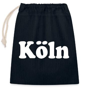 köln - Verschließbarer Geschenkbeutel aus Baumwolle (25x30cm) - Navy - Vorne