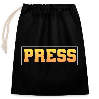 Author Press (Media) - Closable cotton gift bag (25x30cm) - black - Front