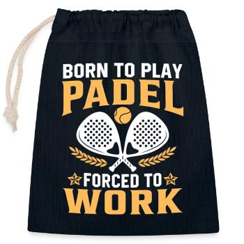 Geboren, um Padel zu spielen, gezwungen zu arbeiten - Verschließbarer Geschenkbeutel aus Baumwolle (25x30cm) - Navy - Vorne