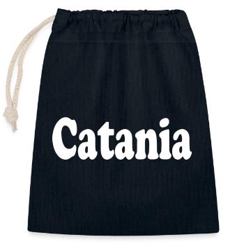 Catania - Closable cotton gift bag (25x30cm) - navy - Front