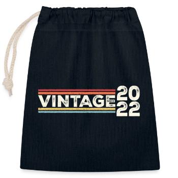Vintage 2022 Geschenke Legende für 1 Jahr - 1. - Verschließbarer Geschenkbeutel aus Baumwolle (25x30cm) - Navy - Vorne