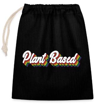 Arc-en-ciel à base de plantes - Sac cadeau en coton avec cordon (25 x 30 cm) - noir - Devant