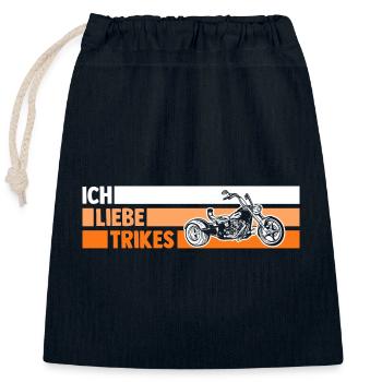 Motorrad Trike - Verschließbarer Geschenkbeutel aus Baumwolle (25x30cm) - Navy - Vorne