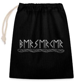 Berserker Écriture Runique, Futhark, Viking, Nordique - Sac cadeau en coton avec cordon (25 x 30 cm) - noir - Devant