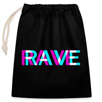 Techno Rave Electro Music Trance House Festival - Sac cadeau en coton avec cordon (25 x 30 cm) - noir - Devant