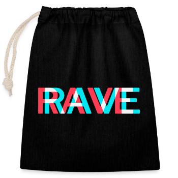 Techno Rave Electro Music Trance House Festival - Sac cadeau en coton avec cordon (25 x 30 cm) - noir - Devant