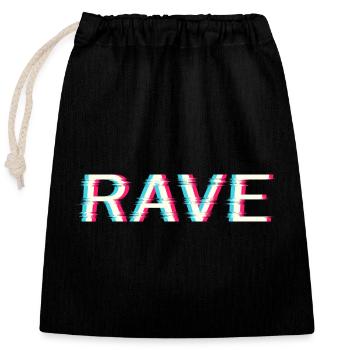 Techno Rave Electro Music Trance House Festival - Sac cadeau en coton avec cordon (25 x 30 cm) - noir - Devant