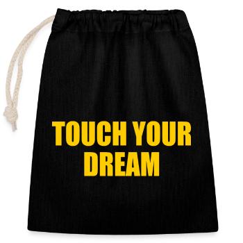 touch your dream - Sac cadeau en coton avec cordon (25 x 30 cm) - noir - Devant
