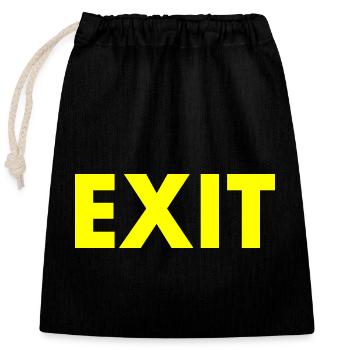 Exit - Verschließbarer Geschenkbeutel aus Baumwolle (25x30cm) - Schwarz - Vorne