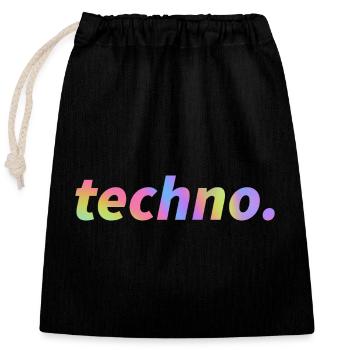 Techno Rave Festival Electro Musik Raver - Verschließbarer Geschenkbeutel aus Baumwolle (25x30cm) - Schwarz - Vorne