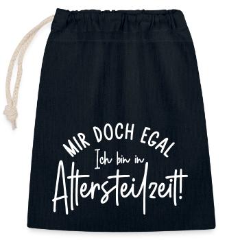 Ruhestand Mir doch egal Ich bin in Altersteilzeit - Verschließbarer Geschenkbeutel aus Baumwolle (25x30cm) - Navy - Vorne