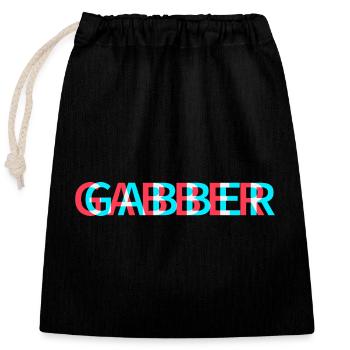 Gabber Techno Rave Festival Electro Musik Raver - Verschließbarer Geschenkbeutel aus Baumwolle (25x30cm) - Schwarz - Vorne
