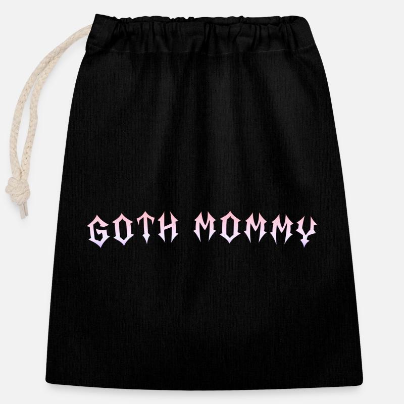 Goth Mommy! Gothic Ästhetik Y2K Cross - Verschließbarer Geschenkbeutel aus Baumwolle (25x30cm) - Schwarz