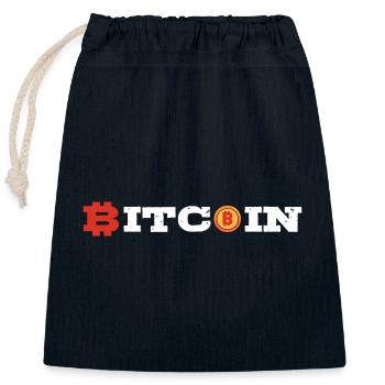 Bitcoin - Verschließbarer Geschenkbeutel aus Baumwolle (25x30cm) - Navy - Vorne