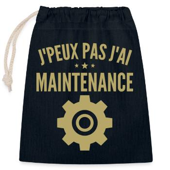Maintenance informatique - Sac cadeau en coton avec cordon (25 x 30 cm) - bleu marine - Devant
