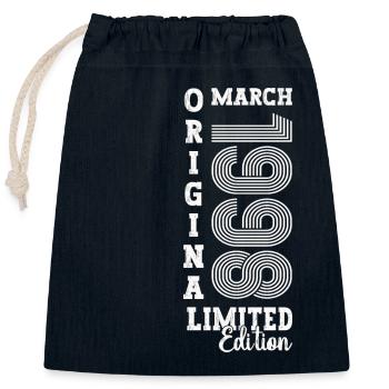 March Born 1998 25th birthday Man Original - Closable cotton gift bag (25x30cm) - navy - Front