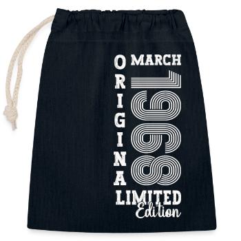 March Born 1968 55th birthday Man Original - Closable cotton gift bag (25x30cm) - navy - Front