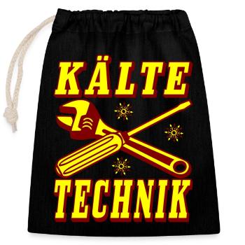 Kälte Technik Retro Design - Verschließbarer Geschenkbeutel aus Baumwolle (25x30cm) - Schwarz - Vorne
