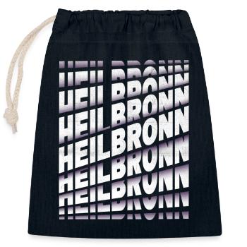 Heilbronn Deutschland Stadt Schrift Skyline Heimat - Verschließbarer Geschenkbeutel aus Baumwolle (25x30cm) - Navy - Vorne