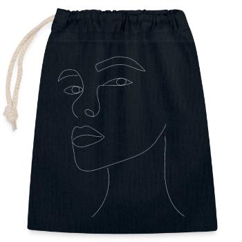 Women Line Art Confidence - Closable cotton gift bag (25x30cm) - navy - Front