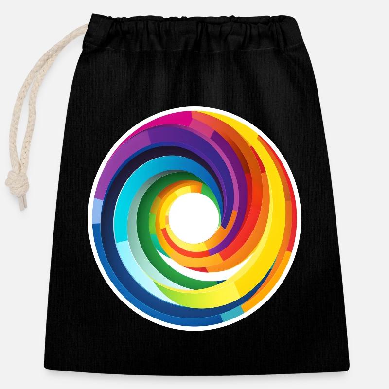 Rain circle - Closable cotton gift bag (25x30cm) - black