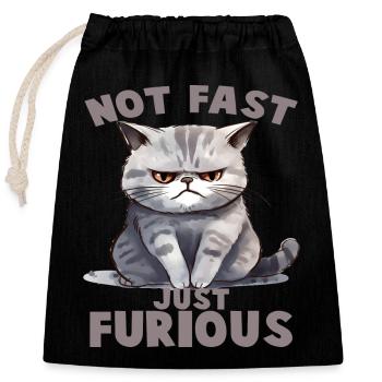 Not Fat just Furious - Verschließbarer Geschenkbeutel aus Baumwolle (25x30cm) - Schwarz - Vorne