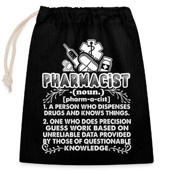 Pharmacist Pharmacist Definition - Closable cotton gift bag (25x30cm) - black - Front