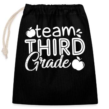 3rd Grade Teacher Team 3rd Grade - Closable cotton gift bag (25x30cm) - black - Front