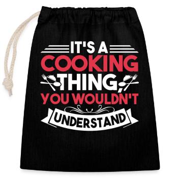 Chef It's A Cooking Thing - Closable cotton gift bag (25x30cm) - black - Front