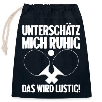 Table Tennis Pingpong Outfit Tischtennisspieler - Verschließbarer Geschenkbeutel aus Baumwolle (25x30cm) - Navy - Vorne