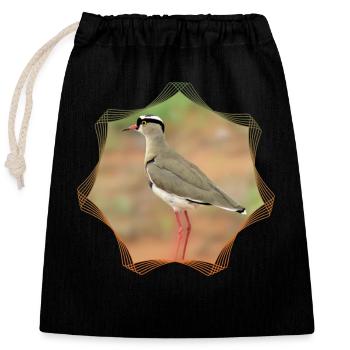 Lapwing - Birds - Africa - Birds - Ornithology - Closable cotton gift bag (25x30cm) - black - Front