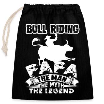 Bull Riding Bull Riding Papa - Closable cotton gift bag (25x30cm) - black - Front