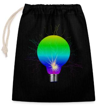 Bulb - Lamp - Graphic - Luminaire - Closable cotton gift bag (25x30cm) - black - Front