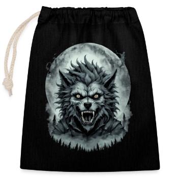 WEREWOLF teen 6 - Closable cotton gift bag (25x30cm) - black - Front