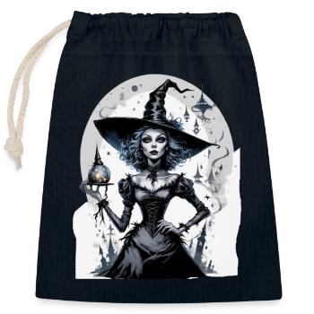 Classic Witch 1 - Closable cotton gift bag (25x30cm) - navy - Front