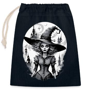 Classic Witch 9 - Closable cotton gift bag (25x30cm) - navy - Front