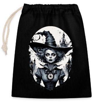 Classic Witch 18 - Closable cotton gift bag (25x30cm) - black - Front
