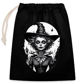 Classic Witch 27 - Closable cotton gift bag (25x30cm) - black - Front