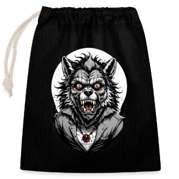 WEREWOLF Costume 11 - Closable cotton gift bag (25x30cm) - black - Front