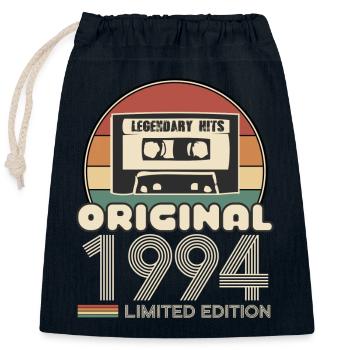 1994 - Closable cotton gift bag (25x30cm) - navy - Front