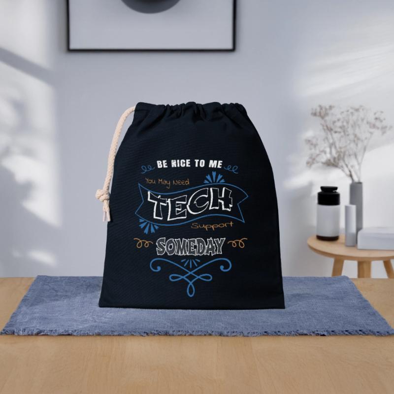 fullstack developer funny sayings present idea Closable cotton gift bag (25x30cm)