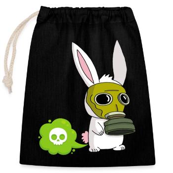 Farting Rabbit - Closable cotton gift bag (25x30cm) - black - Front