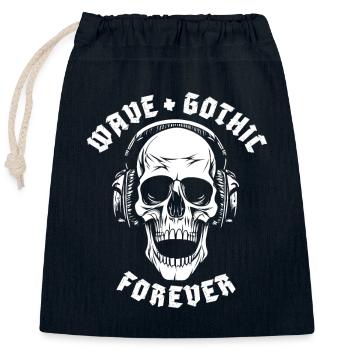 WAVE + GOTHIC FOREVER - Closable cotton gift bag (25x30cm) - navy - Front